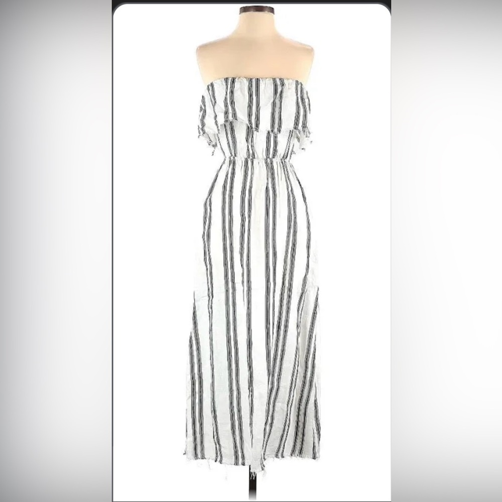 Reformation linen striped dress